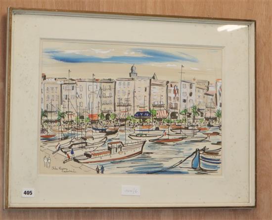 John Paddy Carstairs (1916-1970), ink and watercolour, St. Tropez, signed, 34 x 49cm